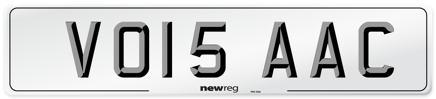 VO15 AAC Number Plate from New Reg